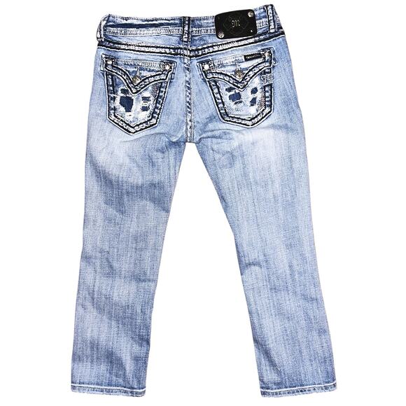 Miss Me Low-Rise Cuffed Capri Jeans 27X23.5" - Picture 6 of 9